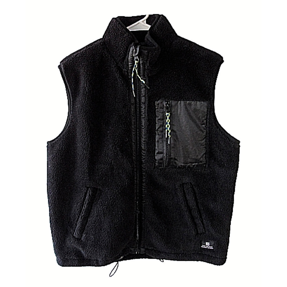 BDG Urban Outfitters Black Fleece Full Zip Vest